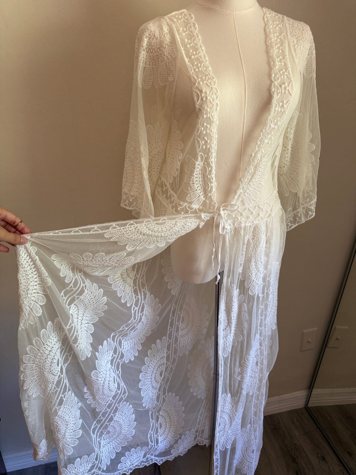 White beach cover up