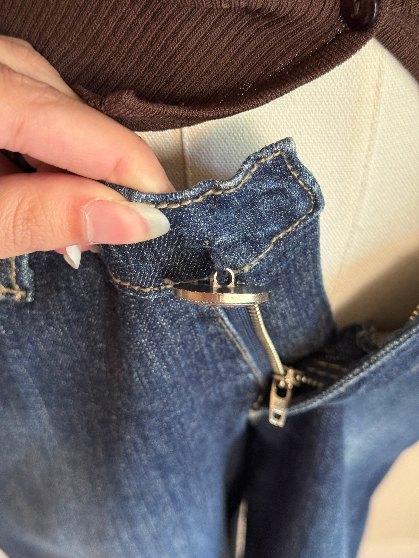 Vintage denim capris