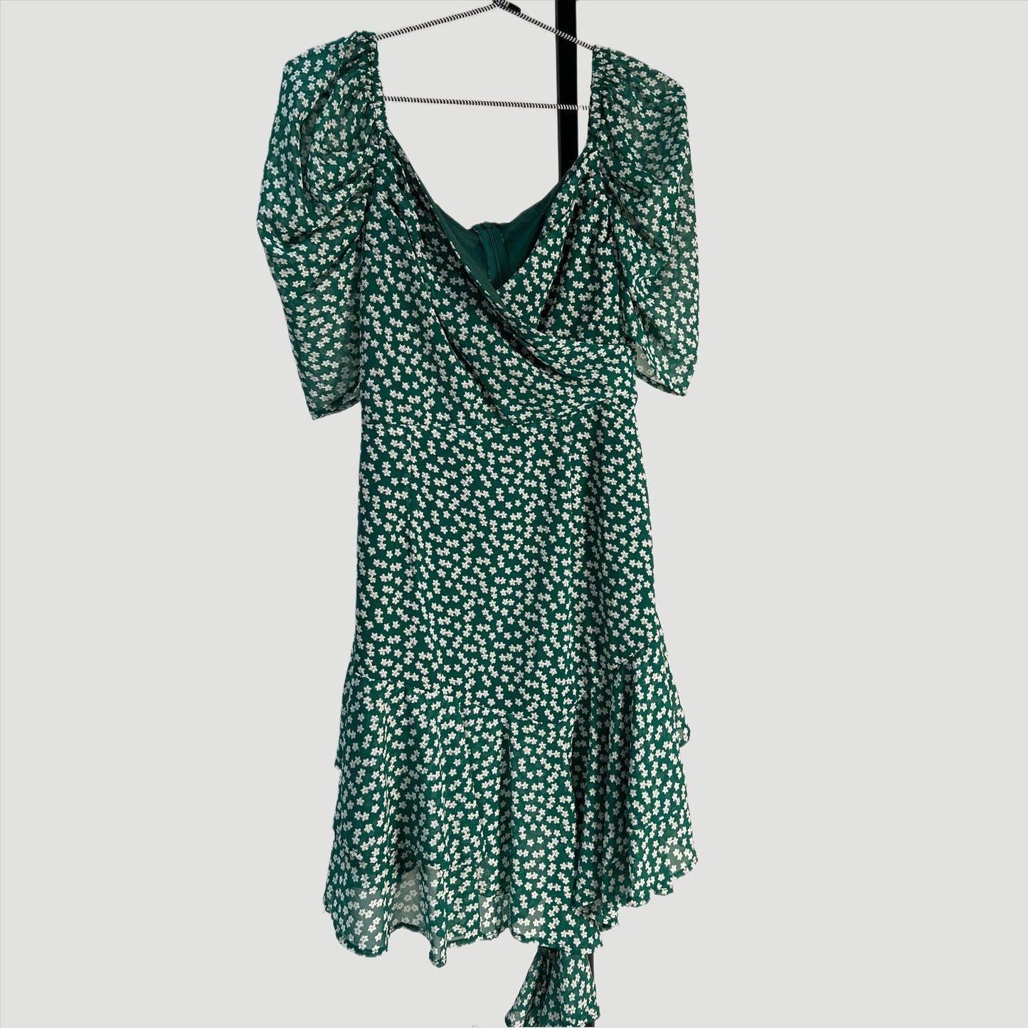 Green floral summer dress