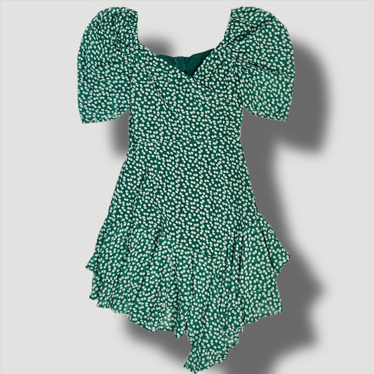 Green floral summer dress