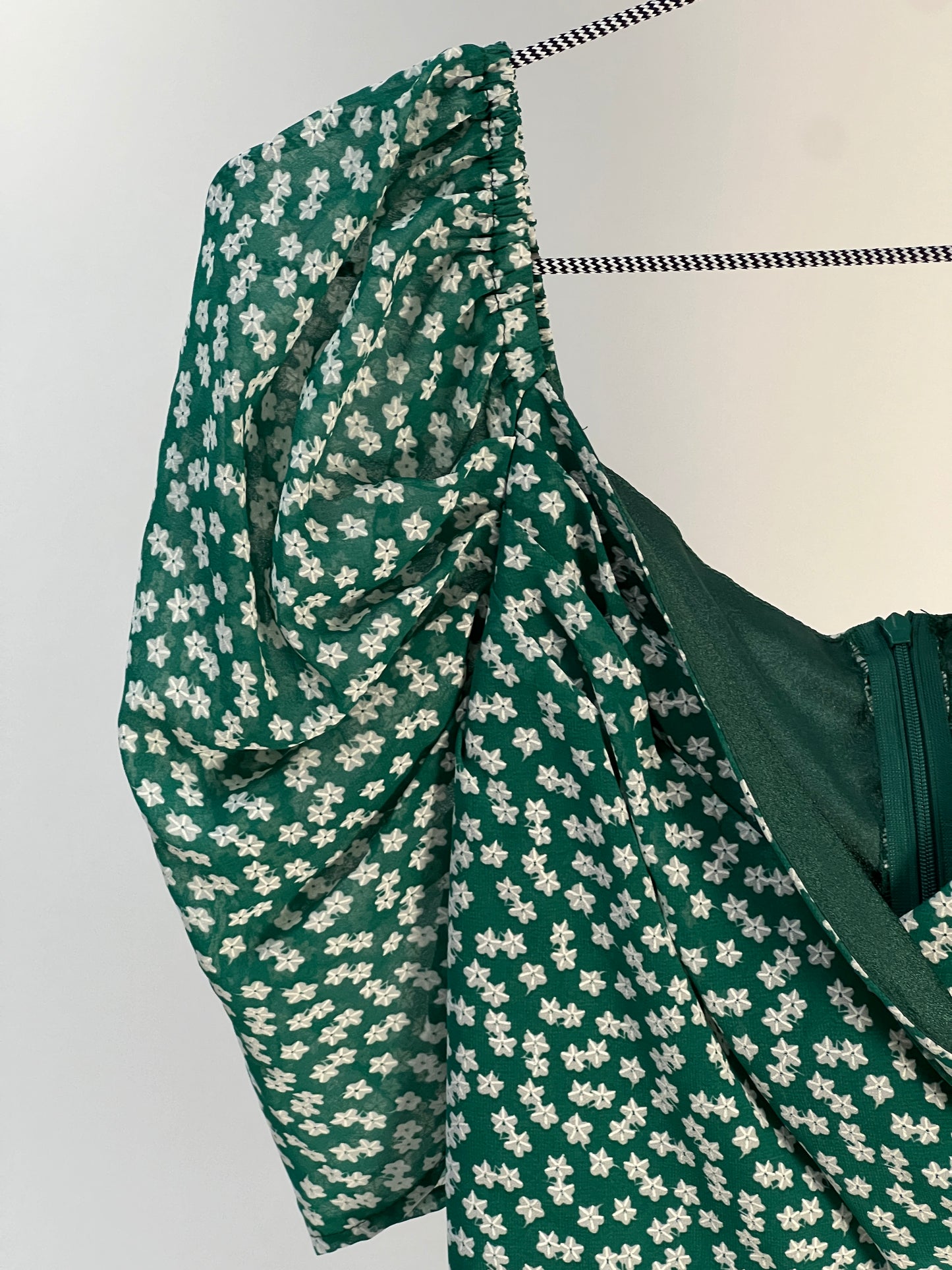 Green floral summer dress